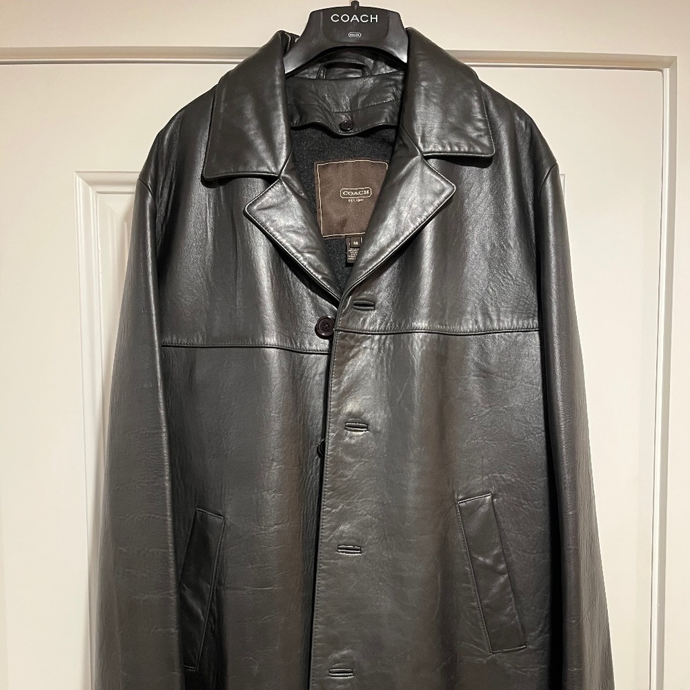 COACH Leather Car Coat